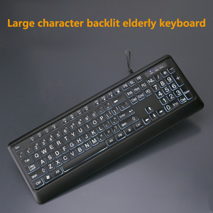 Ältere Tastatur hintergrundbeleuchtete große Schrift verdrahtet QWERTY Tastatur leuchtende Presbyopie Amblyopie Ältere Spezial-Tastatur - Product Image 4