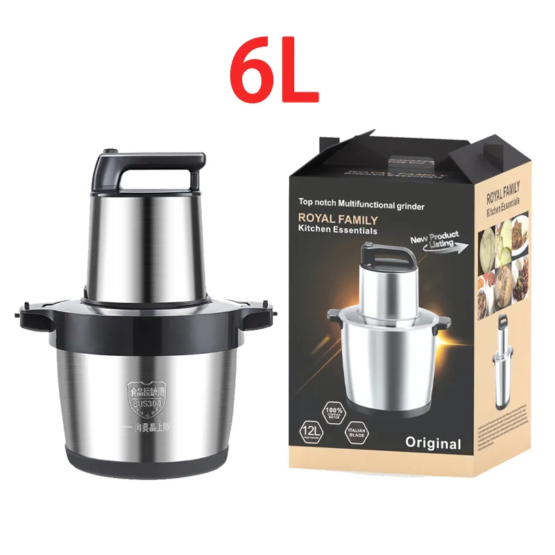 Máquina picadora de carne fufu yam de acero inoxidable, gran picadora de carne eléctrica, 6L, 10L, 12l, precio de fábrica, gran oferta