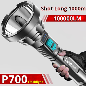 Güçlü el feneri tip-c USB Rechargeable2600lm lümen XHP50 P50 LED uzun menzilli 500m meşale su geçirmez kamp flaş ışığı