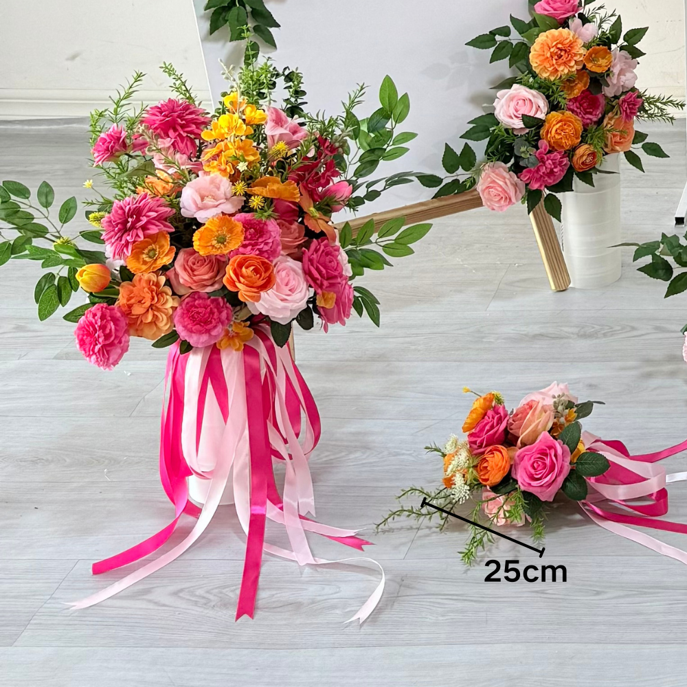 Bouquet de demoiselle d'honneur rose 25cm