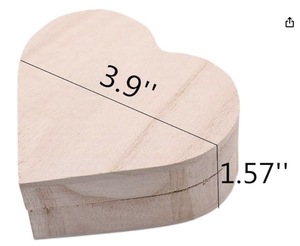 6 Pack scatola di legno a forma di cuore portagioie in legno non finito nidificazione ricordo per l'artigianato