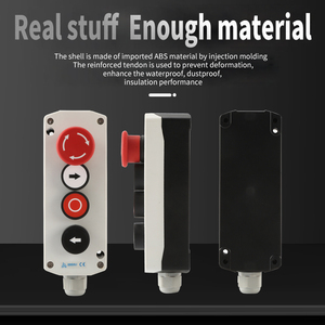 Xdl75 công nghiệp push button chuyển hộp với e-stop, <span class=keywords><strong>Crane</strong></span> hoist Nâng Nền tảng điều khiển mặt dây chuyền trạm 2 đến 8 cách - Product Image 2