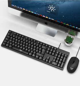 Kit de teclado y ratón de ordenador de alta relación rendimiento-precio 104 teclas Kit con cable