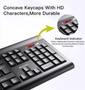 NUEVO Teclado y mouse inalámbricos personalizables Ergonomía Chip inteligente Teclado silencioso Ratón Combo Negro - Product Image 4