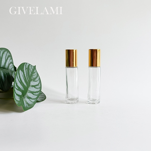エッセンシャルオイル香水用スチールローラーボールとゴールド蓋付き透明ガラスローラーボトル5ml10ml卸売 - Product Image 2