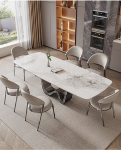 Contemporary High-<strong>end</strong> Luxury 200cm Long Dining <strong>Table</strong> <strong>Rectangular</strong> 8 Seater Slate Dining <strong>Table</strong> with Concrete Purple Base - Product Image 5