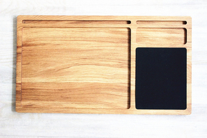 <strong>Custom</strong> Solid Wooden Multi Tasking Mobile Workstation Lap Desk Tray With Mouse Pad and Slots for Laptop <strong>Computer</strong> and Phone - Product Image 2