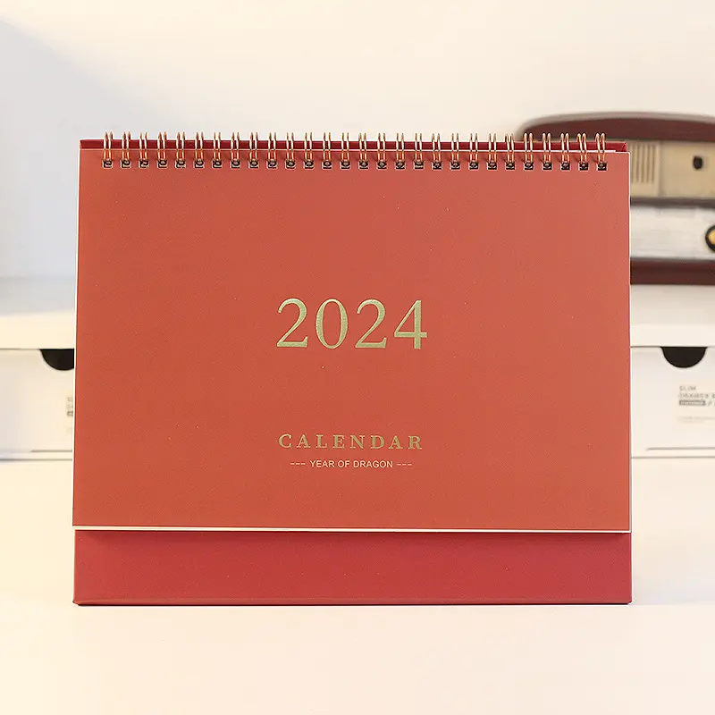 Calendario de escritorio de pared con impresión personalizada 2024 Organización de planificación mensual para regalo de negocios de oficina en casa