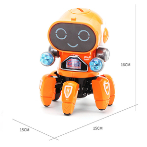 Toptan altı pençe <span class=keywords><strong>Robot</strong></span> hareketli elektrikli oyuncaklar çocuklar için parlayan plastik bebek oyuncakları eğitim özellikleri ile