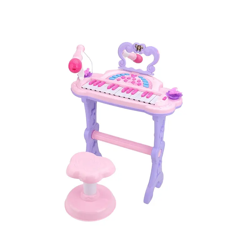 lights music dressing electronic piano toy learning keyboard with chair and microphone