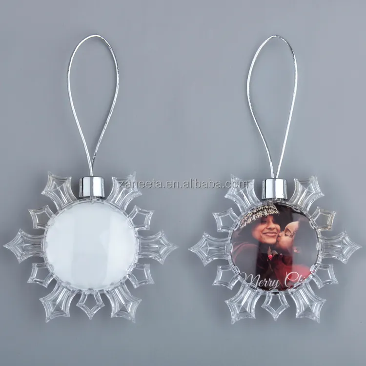 Sublimation Kunststoff Blank Schneeflocke Weihnachts schmuck Einfache Weihnachts baums chmuck