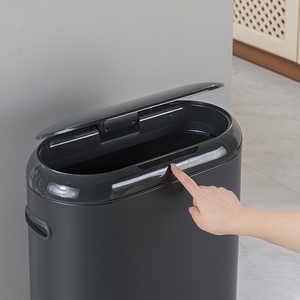 İskandinav tarzı 3.17 galon özel akıllı çöp kutusu dokunmatik ücretsiz dikdörtgen sensör mutfak 9L için otomatik kapalı çöp kutusu kapasite - Product Image 6
