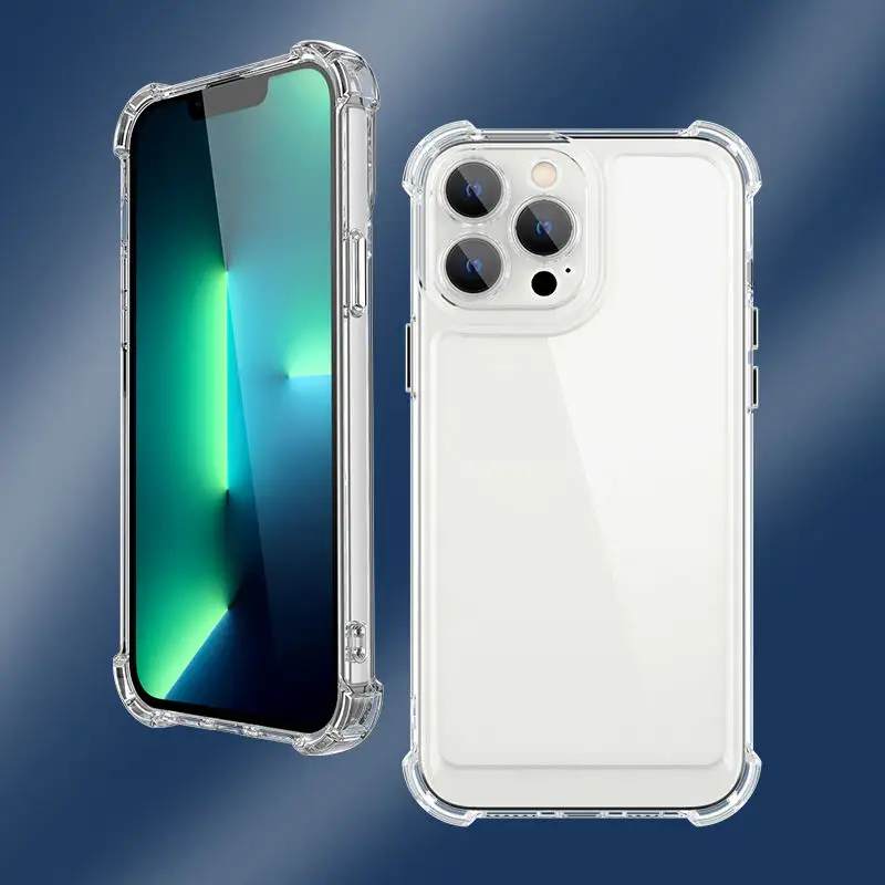 Vendita calda Tpu Pc chiaro antiurto spazio trasparente 3D elettrolitico pulsante iphone per 13 pro max custodia del telefono trasparente