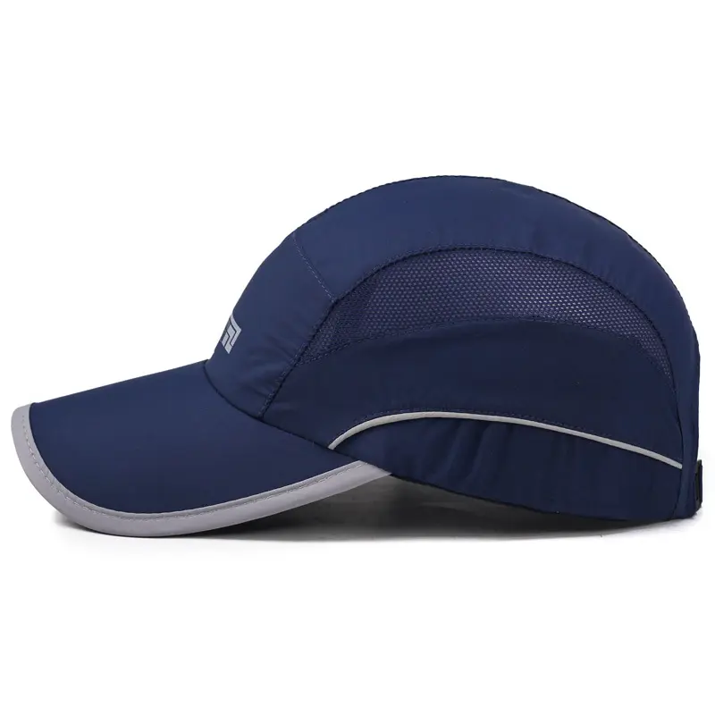 Grosir topi olahraga lari Trail Hiking luar ruangan perlindungan UV musim panas ringan bersirkulasi cepat kering kustom topi untuk pria wanita