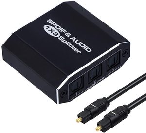 <strong>1</strong> in 3 Out Digital SPDIF Toslink Optical Fiber Audio <strong>Splitter</strong> 3port 1x3 with Optical Cable for Dolby Digital DTS 5.<strong>1</strong> PCM LPCM