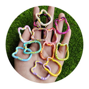 Tay sơn men vòng chìa khóa Clasp Keychain vòng chìa khóa Clip Mèo Tai snap clip móc kích hoạt mùa xuân Keyring khóa cho quà tặng - Product Image 1