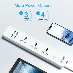 Toma de corriente de placa de enchufe de oficina inteligente múltiple universal con tira de Alimentación protectora contra sobretensiones USB - Product Image 3