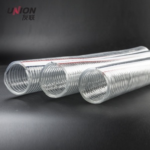 PVC ספירלת פלדת חוט צינור מחוזק/שקוף pvc פלדת אביב צינור/גמיש חום עמיד צינור צינור אוויר