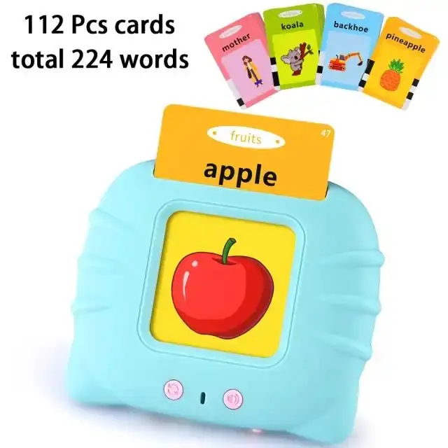 Dispositivo intelligente per educazione precoce per imparare parole che parlano Flash Card giocattolo inserto inglese macchina di lettura