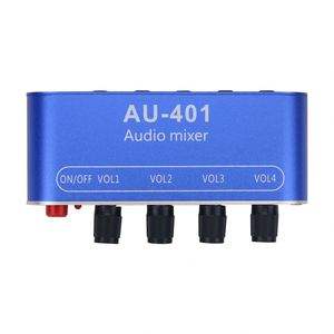 AU-401 4 Channel <strong>Audio</strong> Mixer Sound Mixer 5DB Gain with 4 <strong>Inputs</strong> 1 <strong>Output</strong> for Stereo <strong>Audio</strong> Sources - Product Image 2