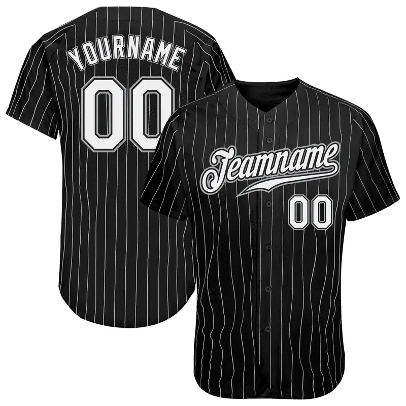 Venta al por mayor de poliéster personal personalizado camisetas de béisbol uniforme blanco a rayas hombres pulóver béisbol Jersey