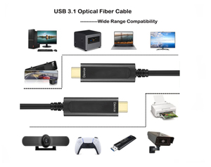 Cable óptico de fibra AOC, USB 3,1, tipo C, 5 metros - Product Image 3