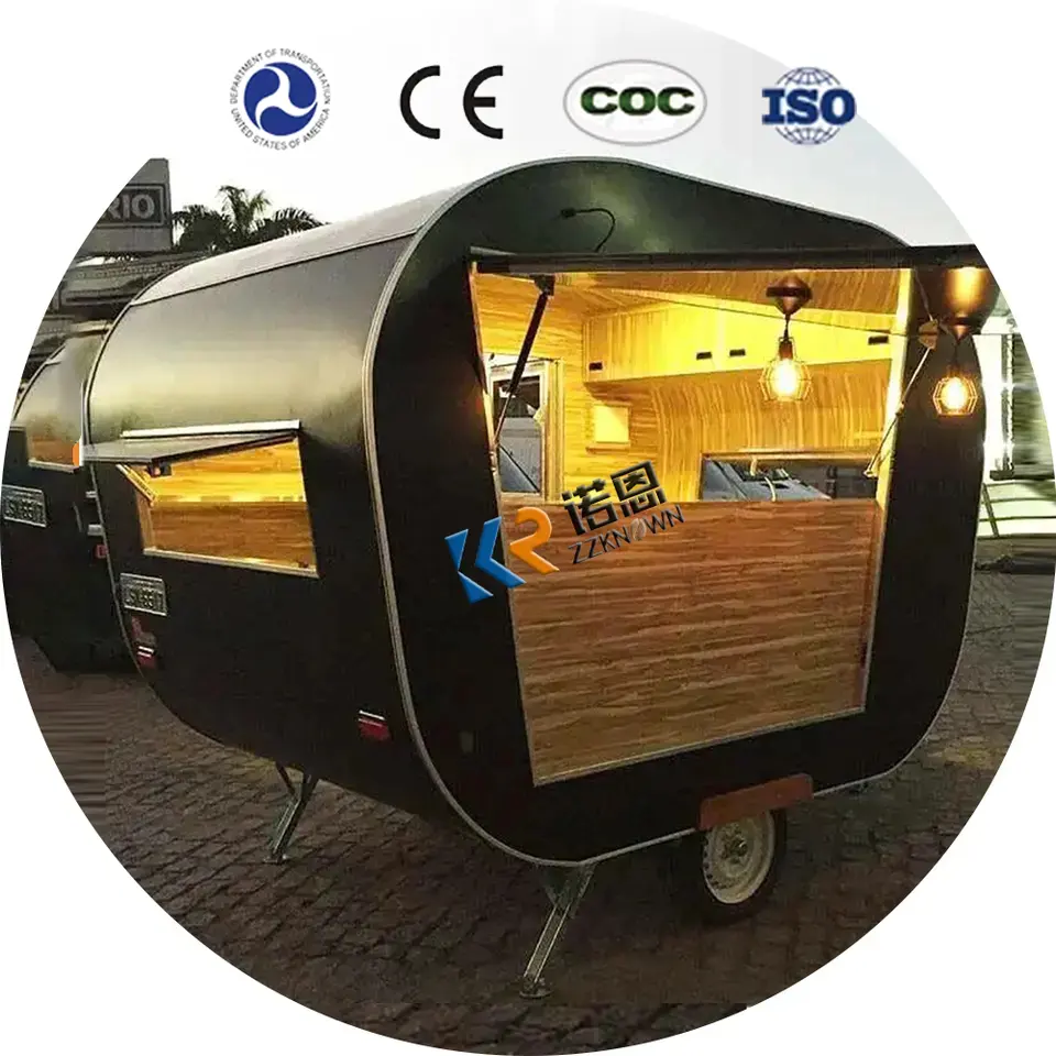 2024 Mobile Coffee Vending Trailer Street Bar Fast BBQ Truck Hot Dog Cart Pizza Snack Vans Food Trailers