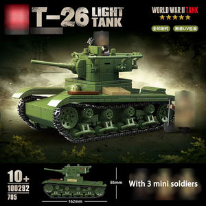 705PCS 3D tiểu cảnh Chiến Tranh Thế Giới sấm sét WW2 T-26 Xô Viết ánh sáng bộ binh khối xây dựng mô hình khối khối đồ chơi - Product Image 6