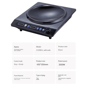 Neu eingeführter 3500W Doppelknopf-Induktion sherd, konkave Oberfläche, fünfstufige Einstellung, <span class=keywords><strong>Timer</strong></span> und Temperature in stellung