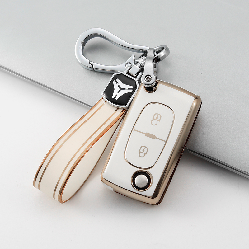 2 Button White + Keychain