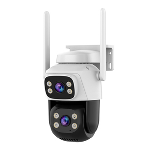 Factory Wholesale Smart Wifi Dual Lens Network <strong>Camera</strong> Waterproof Two Way Audio Full Color <strong>IR</strong> Night Vision Auto Tracking Monitor - Product Image 1