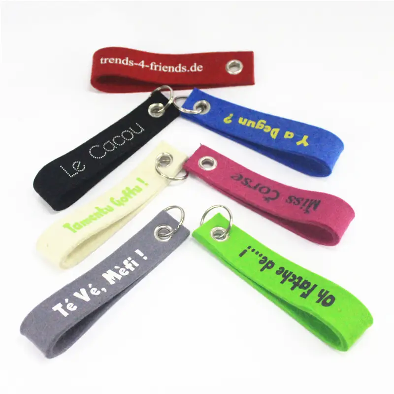 Drop-Shape Design Retractable felt Key Holder key chain with ring