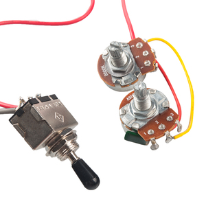 חשמלי גיטרה Prewired צמת חיווט עם 3 דרך לעבור 2V2T 500K סירים נפח טון שליטה 6.35 שקע עבור LP גיטרה