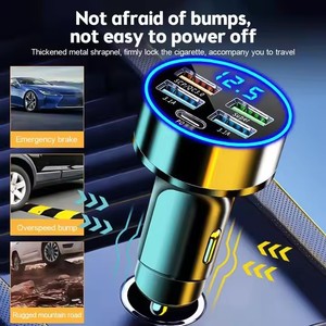 כוח גבוה pd20w 6 ב 1 <span class=keywords><strong>USB</strong></span> <span class=keywords><strong>C</strong></span> מתאם מטען טלפון עם מתח הוביל תצוגה כפולה סופר מהיר עבור iphone 15 פרו