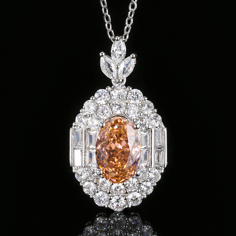 Ice Flower cut papalaca Champagne color with chain