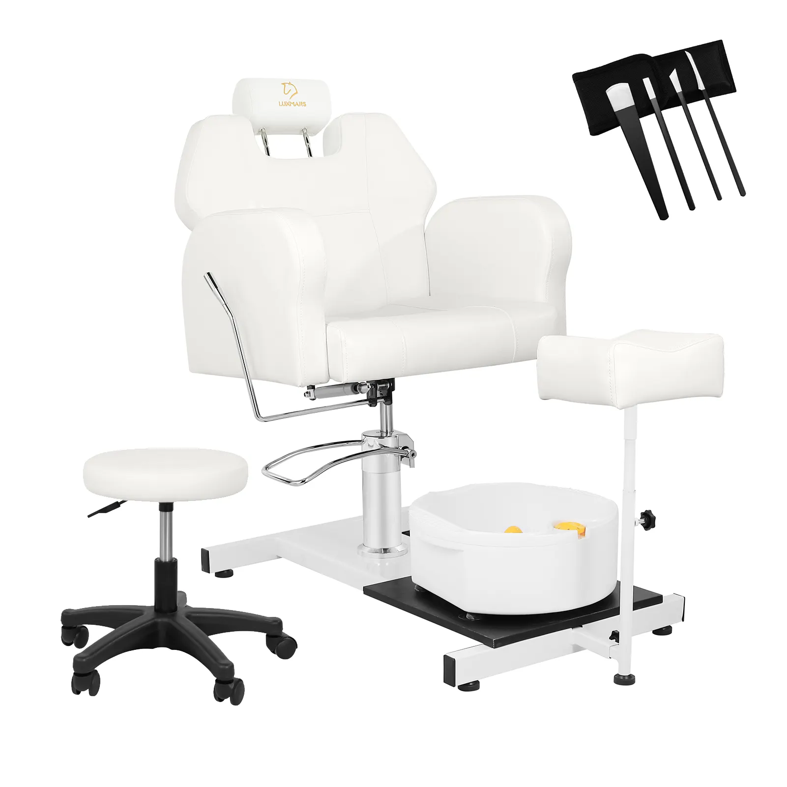 Chaise de pédicure blanche équipement de haute qualité pour SPA Chaise de pédicure spa bon marché avec jet magnétique Chaise SPA avec tabouret