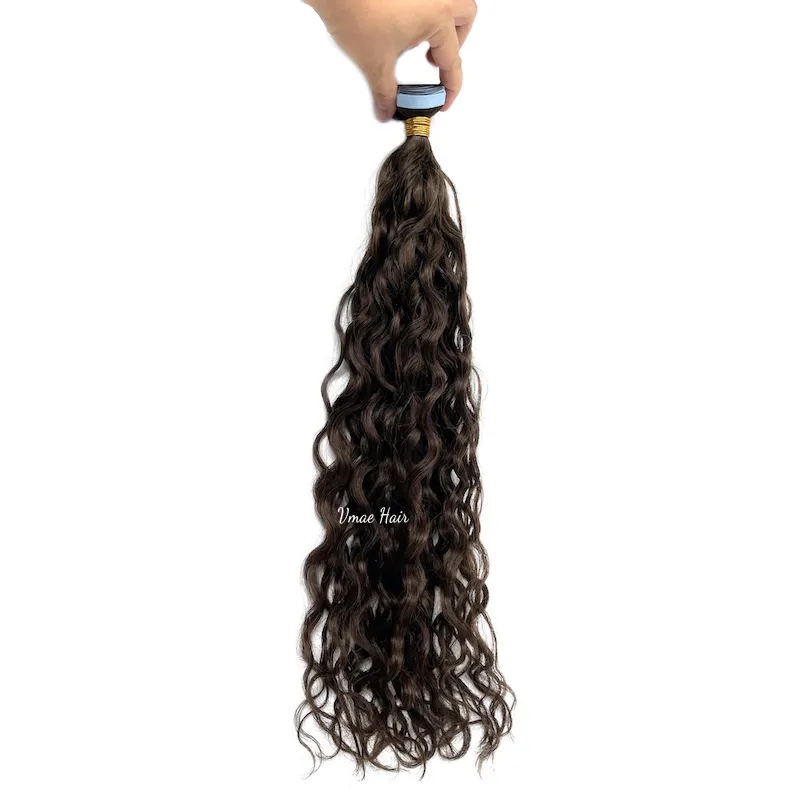 VMe थोक वर्जिन रेमी पेरुवियन बाल गहरे भूरे रंग #2 #4 प्राकृतिक तरंग गहरी खुजली वाले कच्चे टेप मानव बालों को विस्तारित करता है