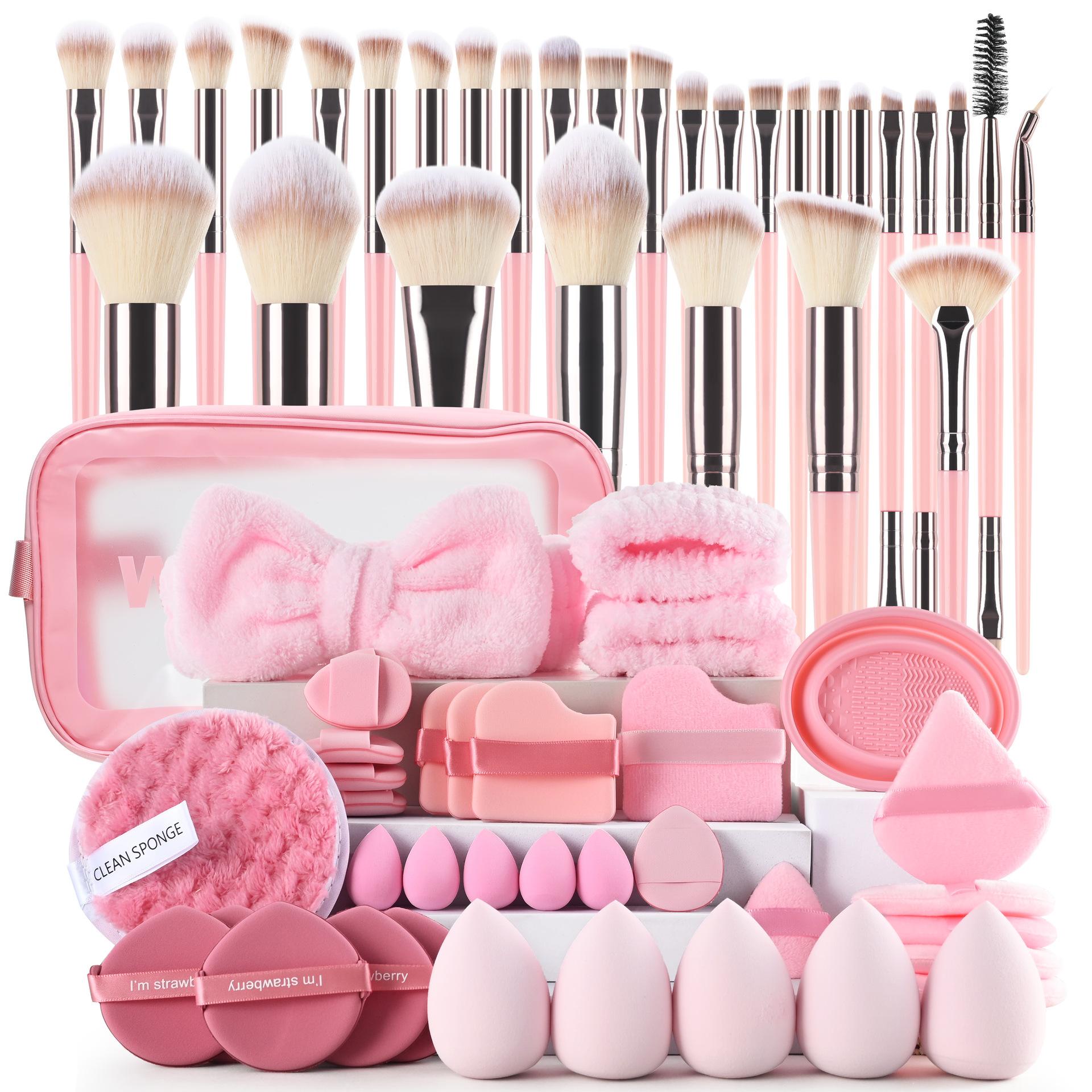 67 pink sets with tote bags