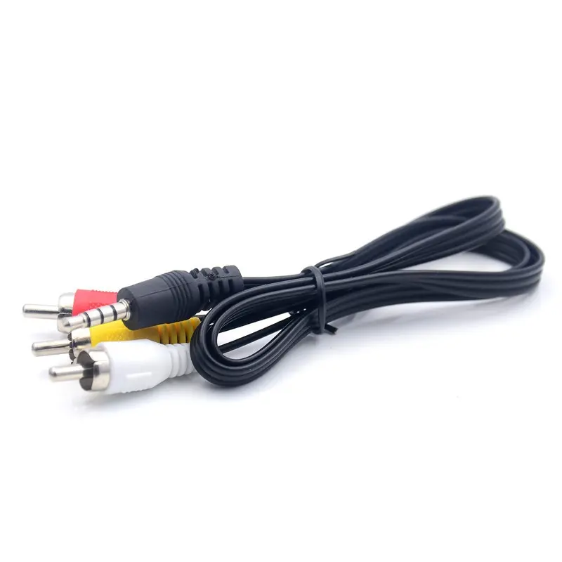 Conector de 3,5mm a 3 RCA macho Audio Video AV Cable AUX estéreo 3RCA Cable convertidor estándar para altavoz TV Box CD REPRODUCTOR DE DVD 1,5 M