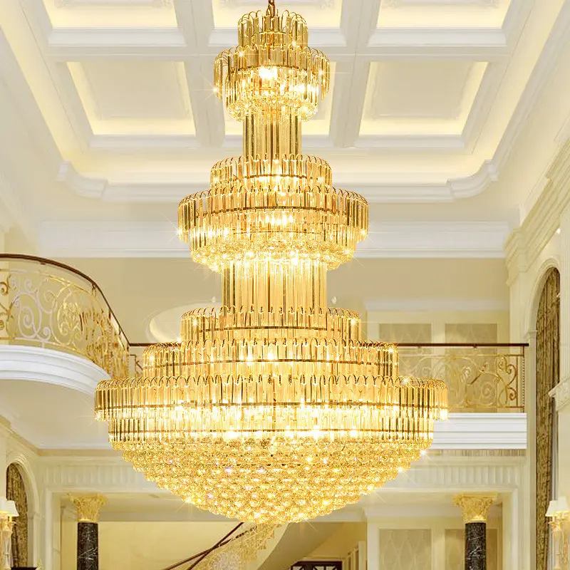 JYLIGHTING – Lustre de luxe de style européen en cristal doré, Lustre en cristal pour hôtel, villa, salon, vente en gros