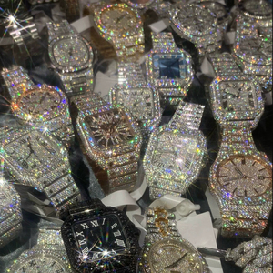 Đồng hồ cơ khí mạ vàng cao cấp đính đá Moissanite VVS, chống nước, dành cho nam, kiểu dáng sang trọng - Product Image 2