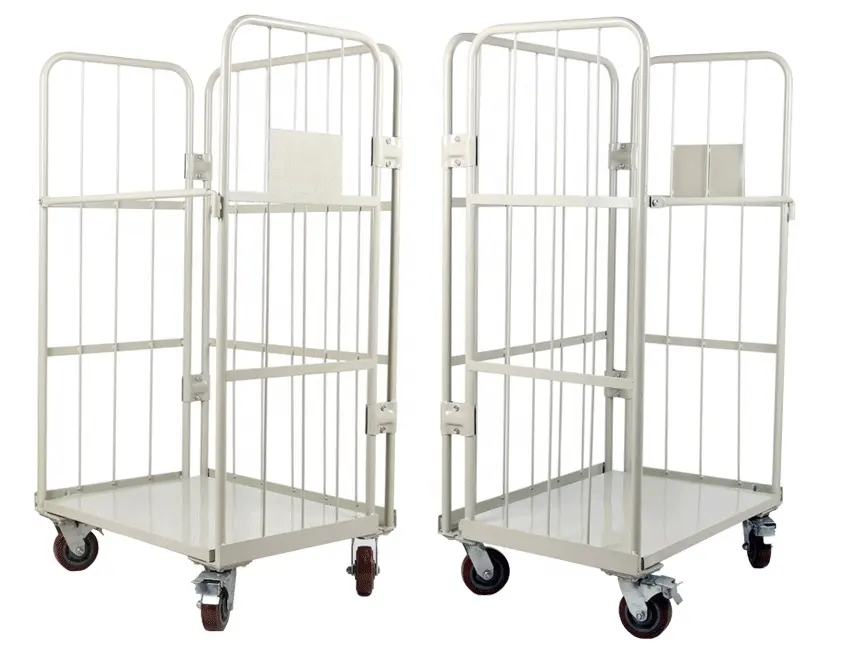 Rb1005dy Op Maat Opvouwbare 500Kg Poedercoating Of Elektrogalvaniserende Logistieke Rol Cargo Trolley Voor De Beste Prijs