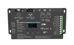Skydance CALDA 5 canali DMX RDM Decoder Master RGB 6A/CH PWM Pulsante dmx512 controller display OLED 8 16 bit - Product Image 4