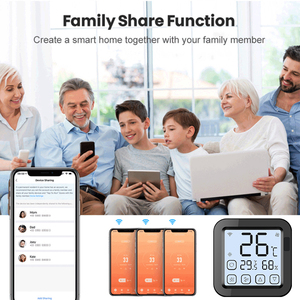 Tuya WiFi IR termostato LCD Touch Screen pulsante Wireless telecomando incorporato sensore di temperatura e umidità Alexa - Product Image 2