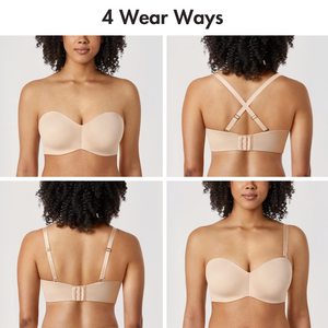 Custom Minimizer Bandeau Plus Size <strong>Unlined</strong> Silicone-Free Women's Strapless <strong>Bra</strong>