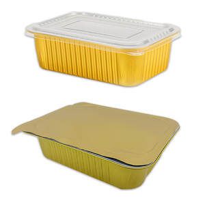 OEM Logo Disposable Gold Aluminium Foil <strong>Containers</strong> <strong>with</strong> <strong>Lids</strong> Take Out <strong>Rectangular</strong> Boxss tin boxes supplier - Product Image 2