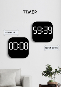 LED quadratische Wanduhr Fernbedienung Digitaler Wecker Anzeige Kalender Temperatur Tisch uhren - Product Image 6