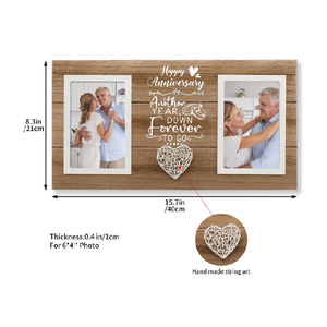 Đôi 4x6 khung hình bằng gỗ cho các cặp vợ chồng <span class=keywords><strong>25th</strong></span> & 50th món quà kỷ niệm ngày cưới thân thiện với môi - Product Image 3