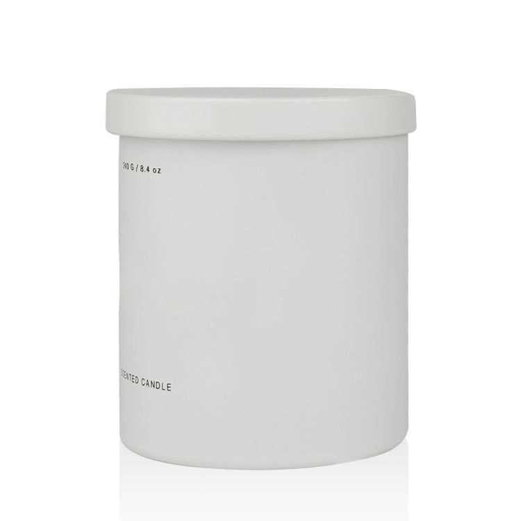 matte white glass cream jar