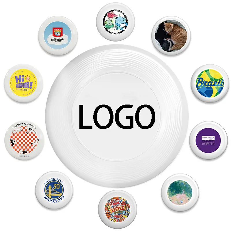 Personalizza Logo Plastic Training Flying Disc Frisbeed modelli stampati personalizzati Summer Beach Sports giochi di campeggio all'aperto per bambini